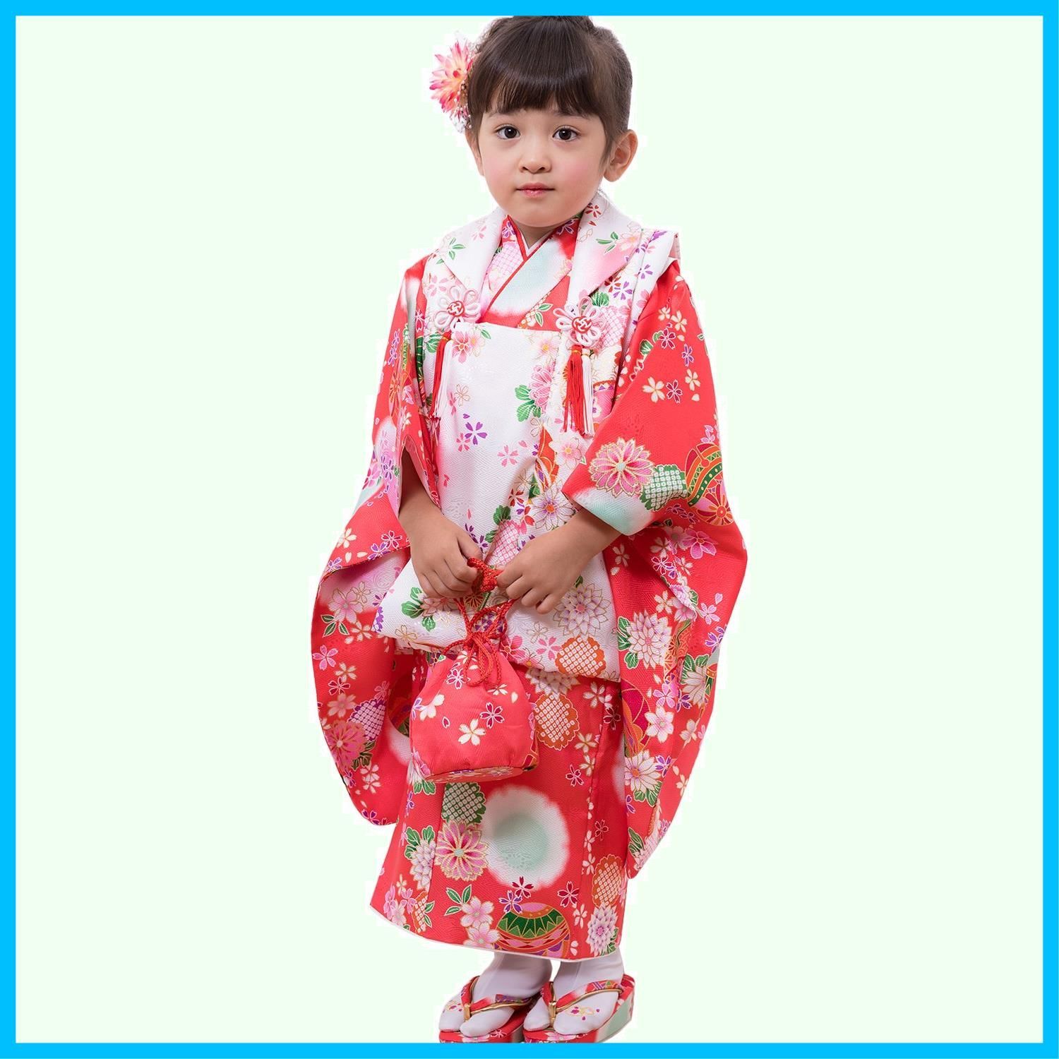 在庫セール 華やか 753 フルセット 小物 A 被布 セット 着物 女の子 3歳 七五三 キョウエツ KYOETSU