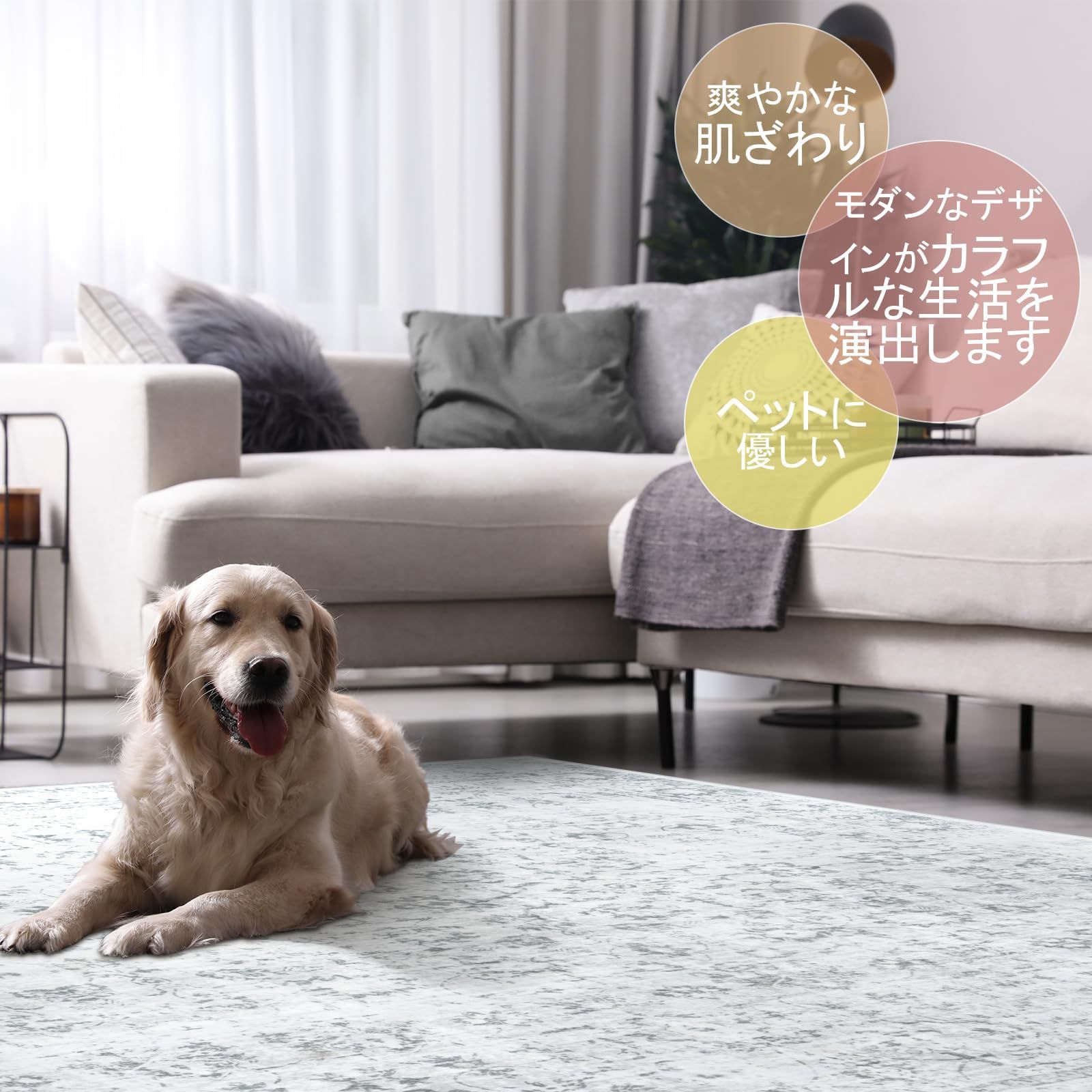 滑り止め オールシーズン適用 防ダニ おしゃれ 防臭 ふわふわ ラグマット 軽量 ペルシャ風 防音マット 絨毯 ホットカーペット対応 室内用 正方形 デスクマット 185×185cm 洗える ダイニングマット 2畳 アンティーク ラグ カーペット 花柄 HAO MARWIL-DEMENAGEMENTS_CH