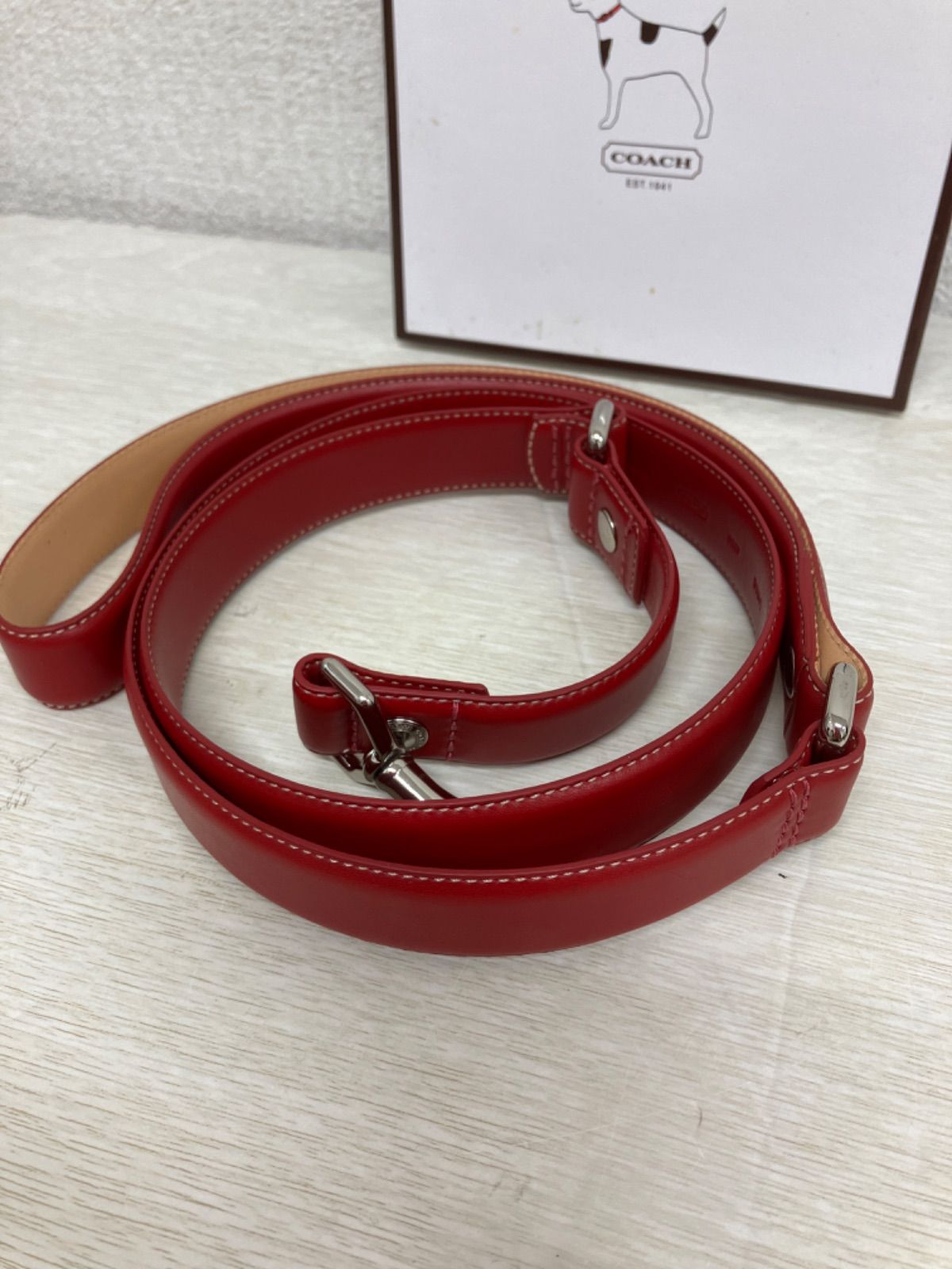 COACH コーチ 犬用首輪＆リード レッド 赤 Lサイズ - メルカリ