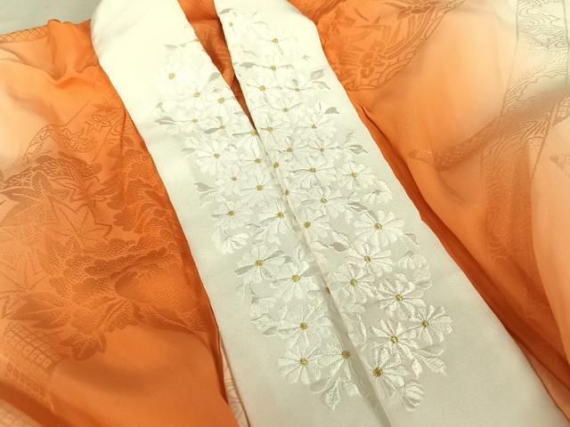 平和屋着物○豪華振袖・長襦袢セット（無双仕立て）半衿刺繍 鳳凰花文