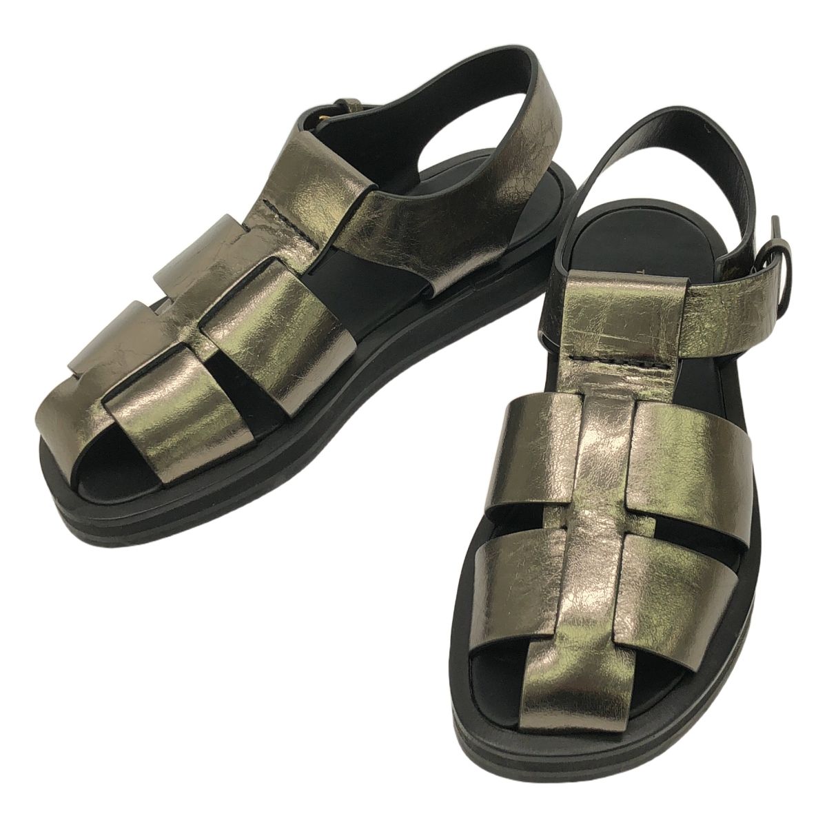 THE ROW | ザロウ | FISHERMAN FLAT SANDAL フィッシャーマン サンダル | 36 1|2 | グレーメタル | レディース