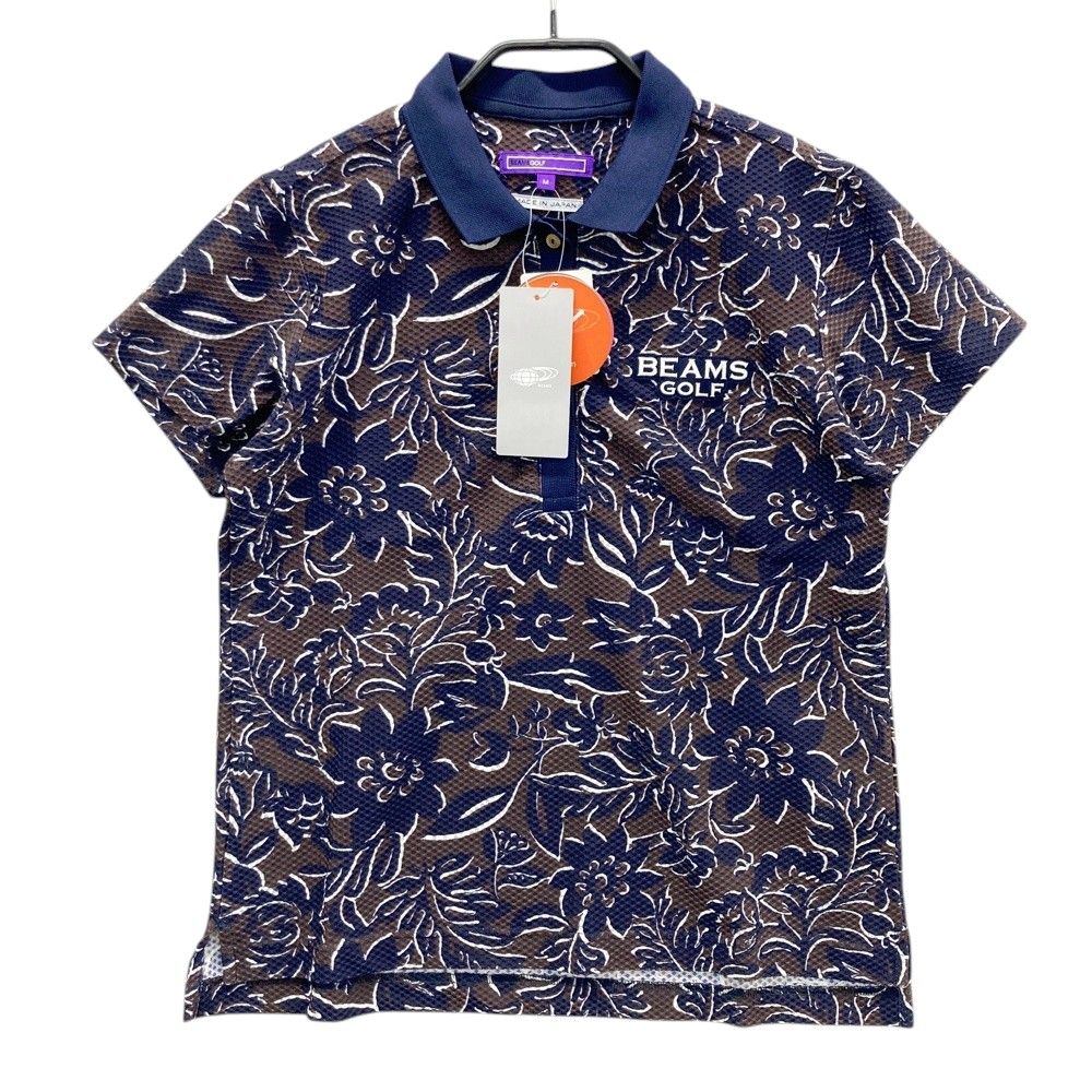 サイズ M BEAMS GOLF ビームスゴルフ 2025年モデル 半袖ポロシャツ 総柄 ブラウン系 240101525714 ゴルフウェア レディース ストスト