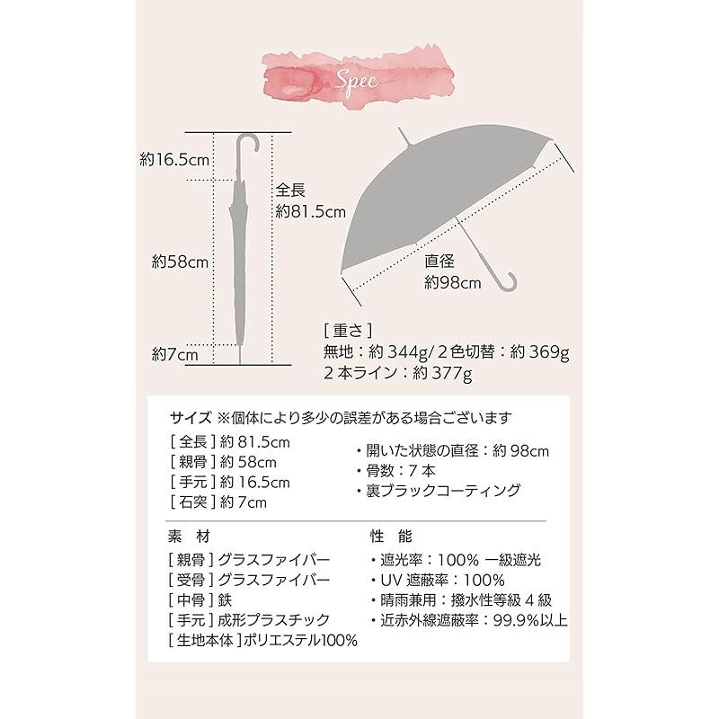 リニューアル macocca 完全遮光 晴雨兼用 UVカット 100％ 軽量スリム ジャンプ傘 2本ライン 親骨58cm 日傘 雨傘 レディース メンズ 遮蔽 撥水 0 WWW_OLIVIERBERNSTEIN_COM