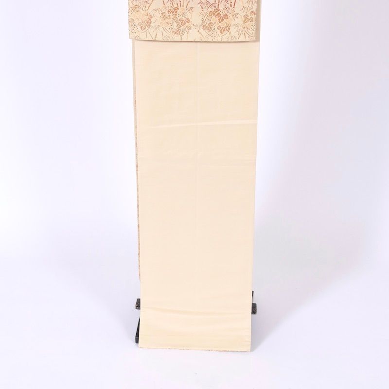 袋帯　黄櫨染　花　唐織　名物裂　ベージュ　ゴールド　/B135 袋帯 黄櫨染 花 唐織 名物裂 ベージュ ゴールド /B135 - メルカリ