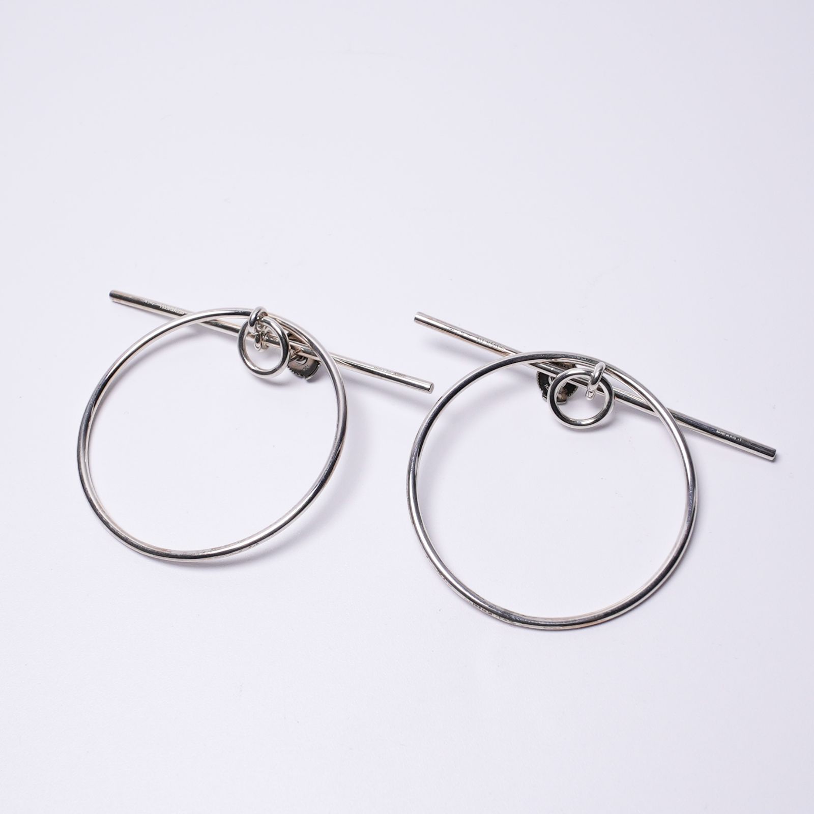 HERMES エルメス ピアス シルバー ループ MM BO-1579