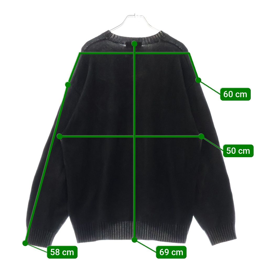 【良品】シュプリーム プリンティド ウォッシュト セーター ブラック 良品】シュプリーム プリンティド ウォッシュト セーター