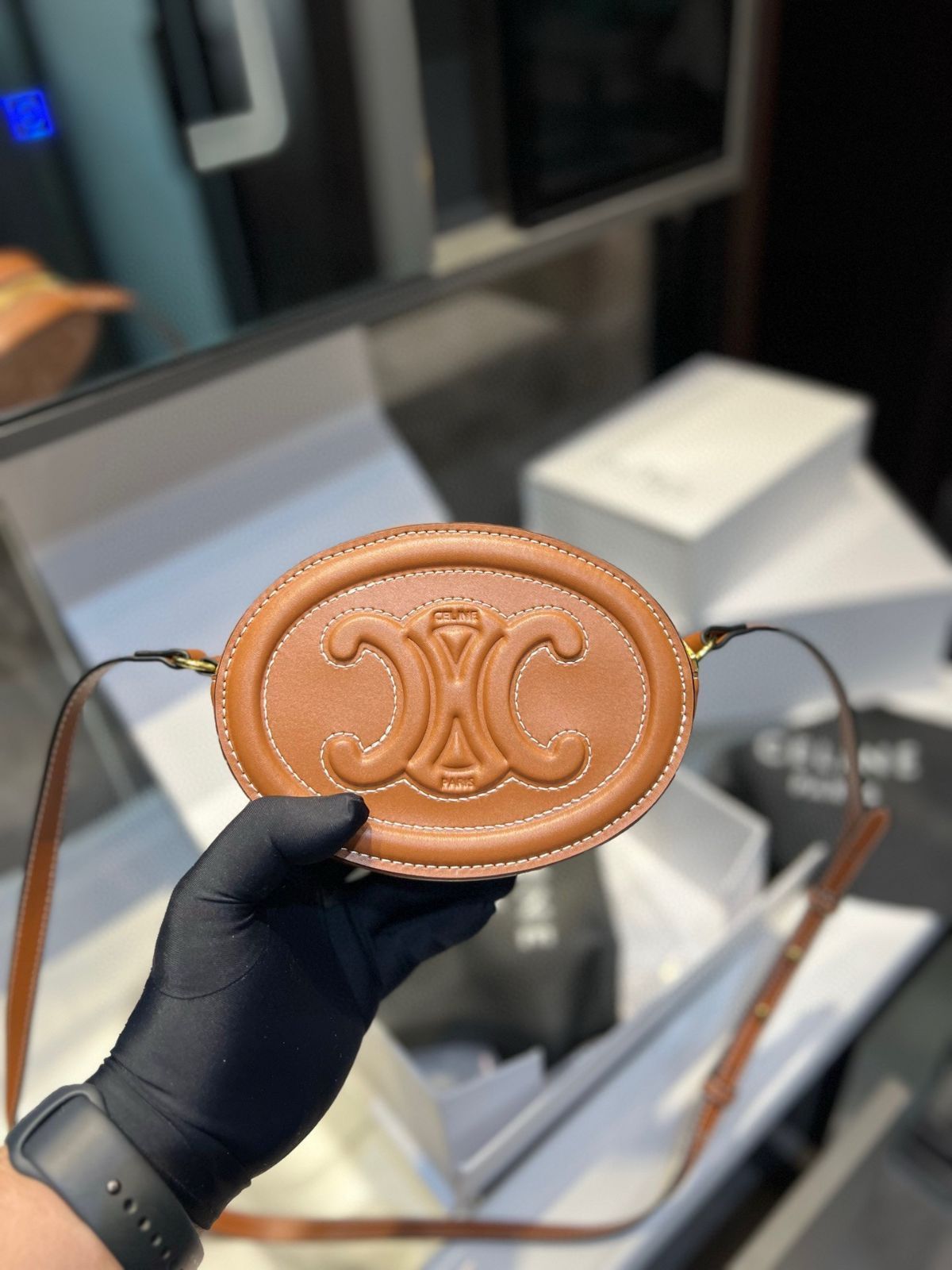 CELINE 192523DLS27OR 関税送料込 関税込み】グラディエーター チャンキー サンダル (CELINE