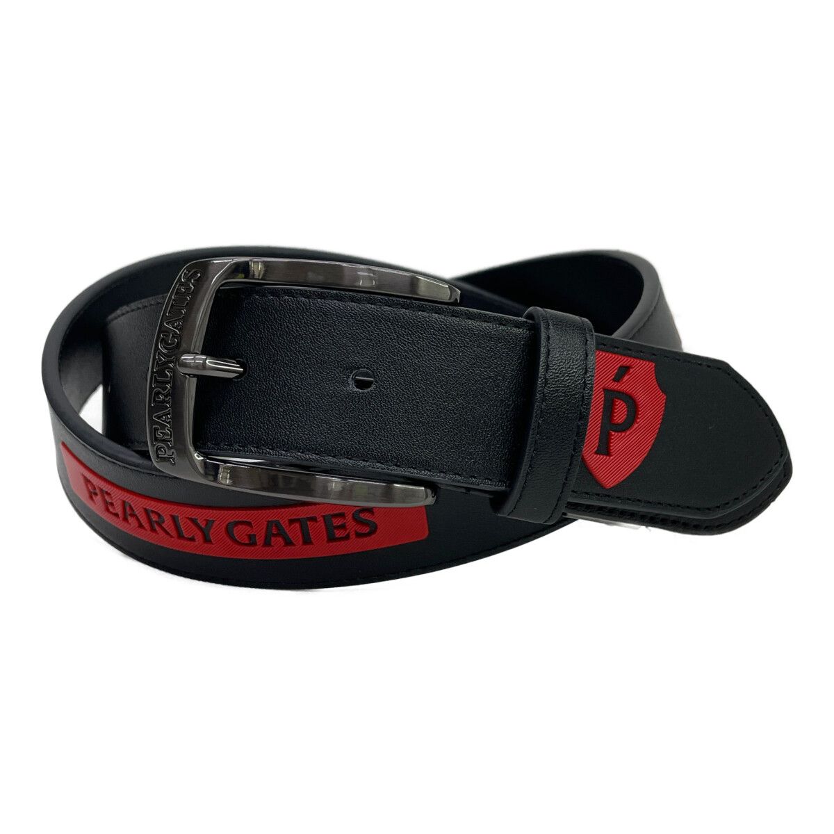 （再値下げ）パーリーゲイツPEARLY GATEベルト（未使用品） 中古 パーリーゲイツ PEARLY GATES ベルト 黒 ブラック ロゴ