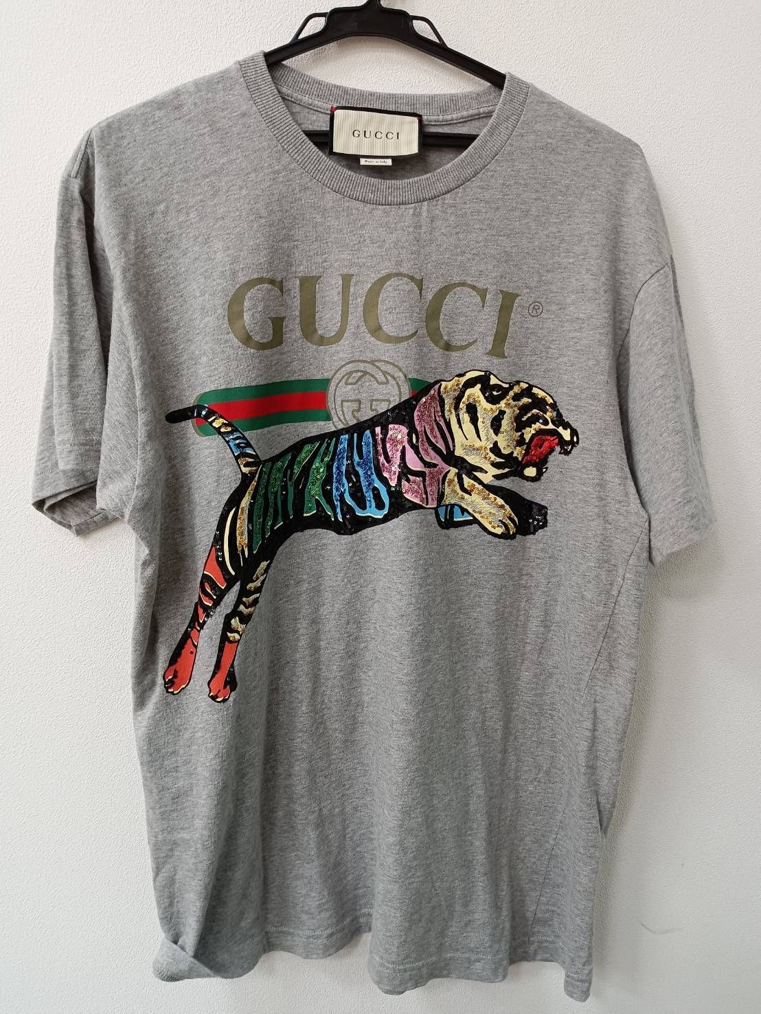グッチ 虎 トラ Tシャツ スパンコール グレー - メルカリ
