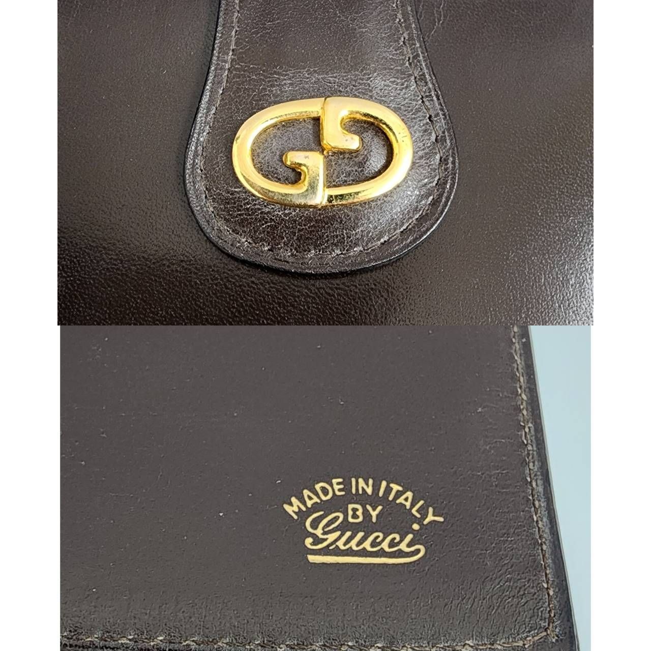 GUCCI オールドグッチ 長財布 レザー ブラウン系 ヴィンテージ 