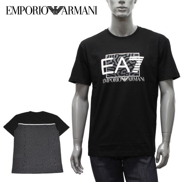 エンポリオアルマーニ EMPORIO ARMANI EA7 幾何学切替ロゴ Tシャツ