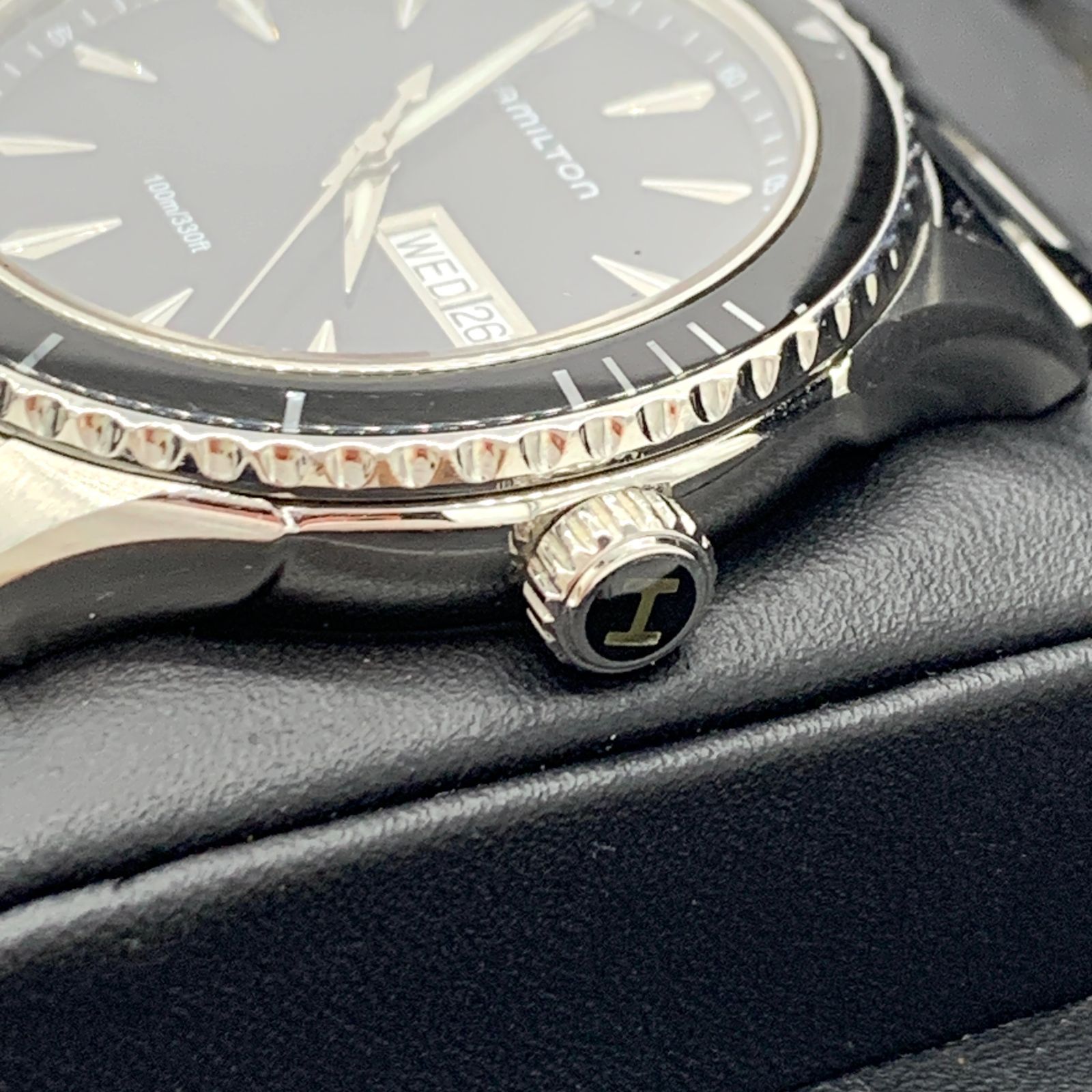 ★限定出品★ HAMILTON H375110 ブラック シルバー 黒銀 腕時計 HAMILTON ハミルトン H375110 ジャズマスター シービュー