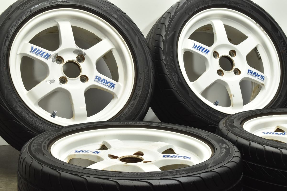 ホイールのみ販売 RAYS ボルクレーシング TE 37 15 in 6 5 J 38 PCD 100 ヨコハマ Sドライブ 205 50 R EF シビック NB ロードスター