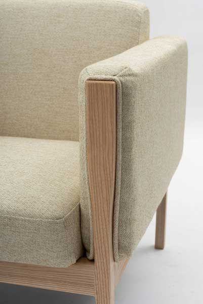 全国送料無料。 ウェーデ１人掛けソファ ウィービングベルト W81×D76×H75×SH40cm No.106 アイボリー