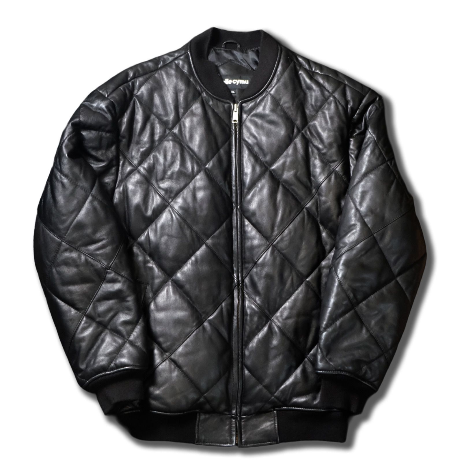 pelle cyma 羊革 キルティングスタジャン XL 中綿 ラムレザー 本