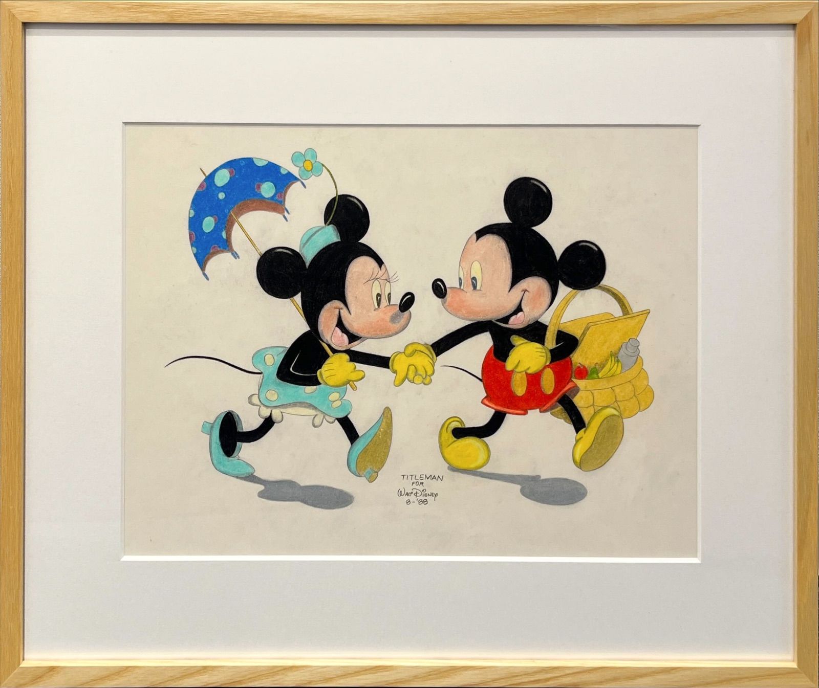 タイトルマン- TITLEMAN -『ミッキー＆ミニー』 Micky Minnie Mouse 原画 デッサン 直筆サイン 真作保証 Disney  ウォルトディズニー アンティーク レトロ ビンテージ - メルカリ