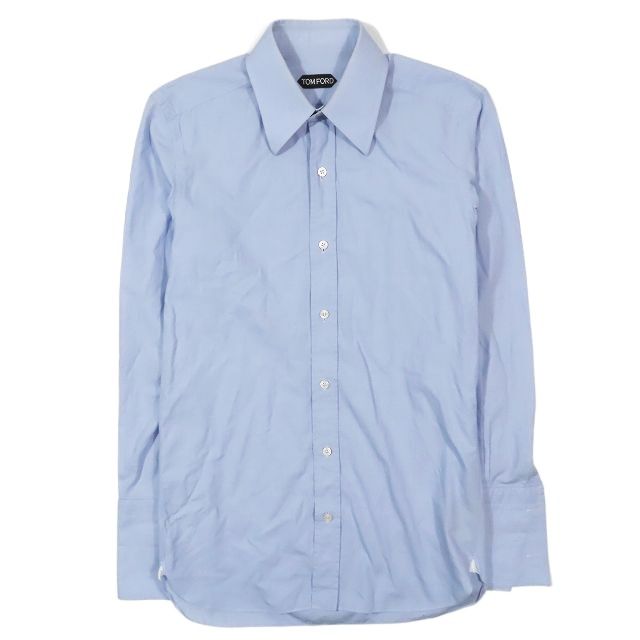 TOMFORD トムフォード　ドレスシャツ　カフスシャツ　ブルー TOMFORD トムフォード ドレスシャツ カフスシャツ ブルー