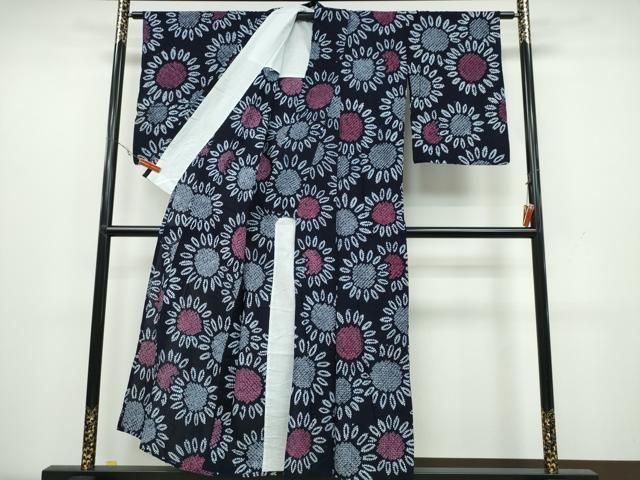 平和屋着物∴夏物 浴衣 有松鳴海絞り 向日葵 ひまわり 綿 CAAW1147ng