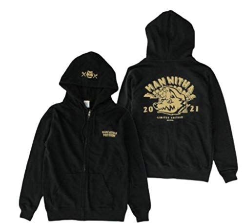 [MAN WITH A MISSION] マンウィズアミッション 公式グッズ 2021 干支ロゴパーカー（アーチver） ブラック×ブラウン 【L】