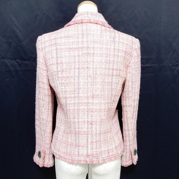 wnc ルネ Rene ジャケット 36 ピンク系 グレー系 ツイード チェック