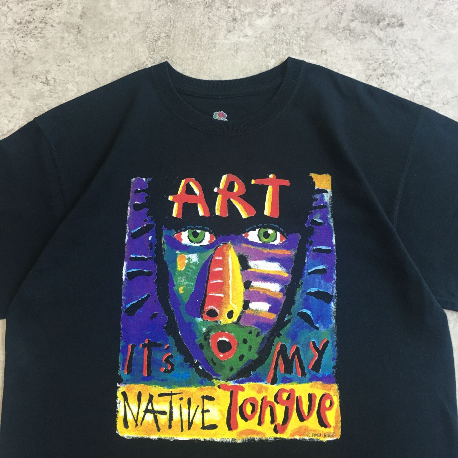 90~00s Fred Babb ART 「It's my NATIVE Tongue」Art Printed T