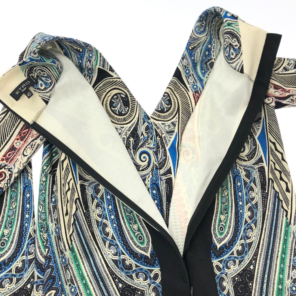 美品 ETRO エトロ 長袖ワンピース サイズ:40 マルチカラー 美品 ETRO エトロ 長袖ワンピース サイズ:40 マルチカラー
