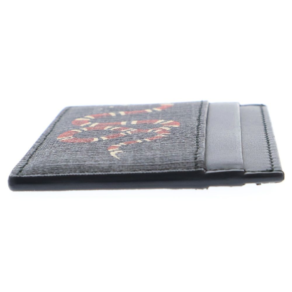 GUCCI (グッチ) GGスプリーム スネークプリント カードケース ブラック