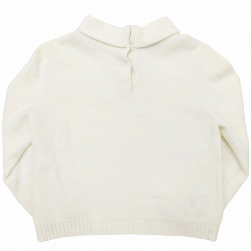 プラダ PRADA 25SS VIRGIN WOOL KNIT ニット セーター ハイネック 三角モチーフ 長袖 P26545 42 白 ホワイト 0622