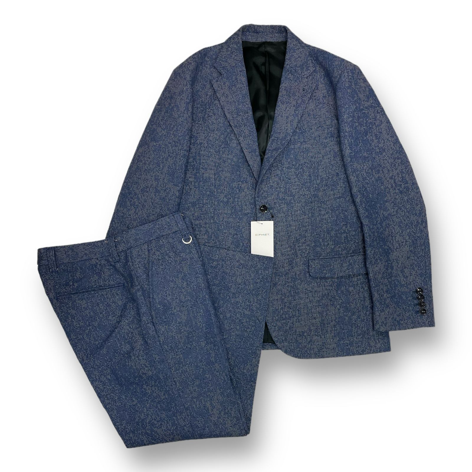 定価198000円 美品 SOPHNET. 23SS 2BUTTON SUIT Atrium Outdoor by Kvadrat セットアップ  スーツ ソフネット クヴァドラ SOPH-230001 ネイビー M 54844A