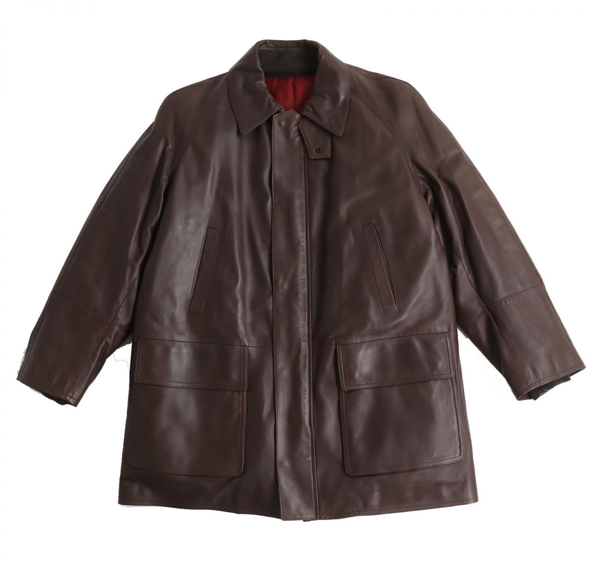 美品　サルヴァトーレフェラガモ　メンズレザーコート　本革ジャケット　50 美品 サルヴァトーレフェラガモ メンズレザーコート 本革ジャケット 50
