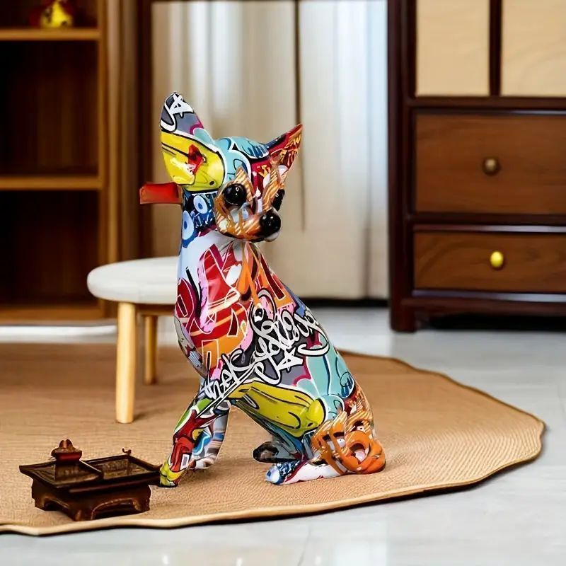 ☆新品☆ 1点物 犬の置物 グラフィティアート ストリートアート Amazon.com: suruim Colorful Dog Sculptures Home Decor Graffiti