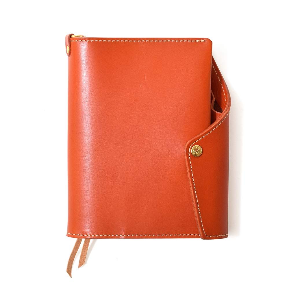 HUKURO 手帳カバー 本当に使える A5 本革 メンズ レディース 日本製 オレンジ フクロ