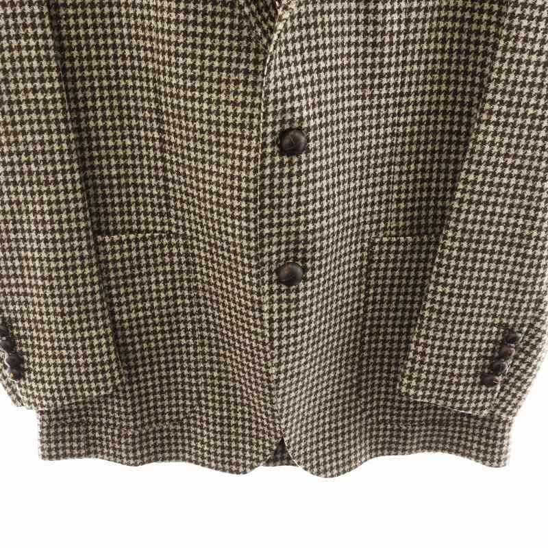 【タリアトーレ】テーラードジャケット ハウンドトゥース くるみボタン 50 茶 タリアトーレ】テーラードジャケット ハウンドトゥース くるみボタン