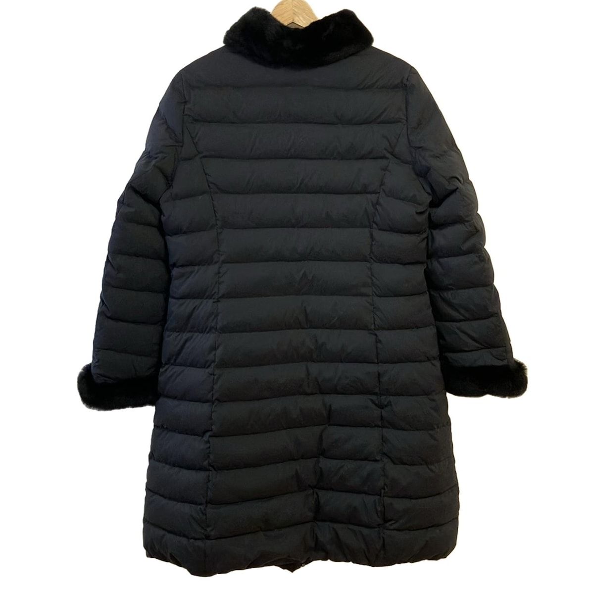 Leilian レリアン ダウンコート サイズ9 M レディース - 黒 長袖 レッキスラビット ジップアップ 冬