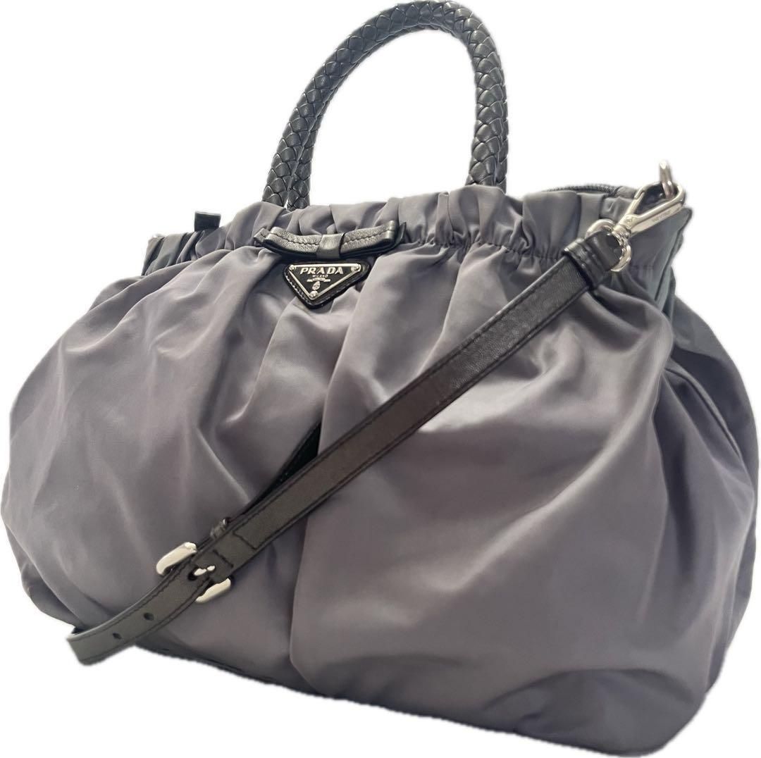 人気】2way PRADA TESSUTO NYLON BOW RIBBON HAND BAG プラダ