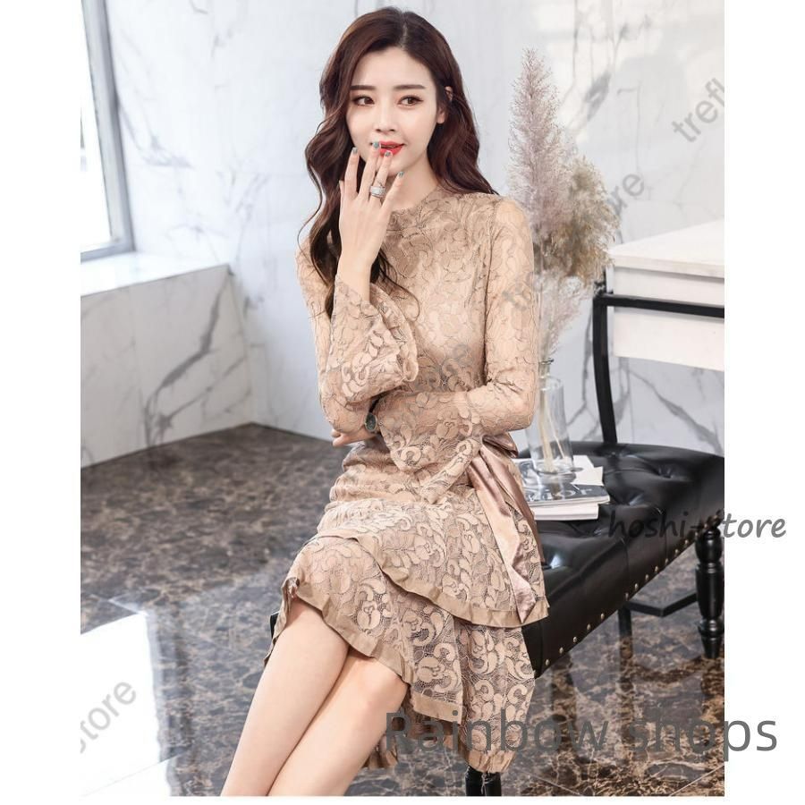 新品未使用】パーティードレス 結婚式 袖あり 40代 20代 10代 韓国風