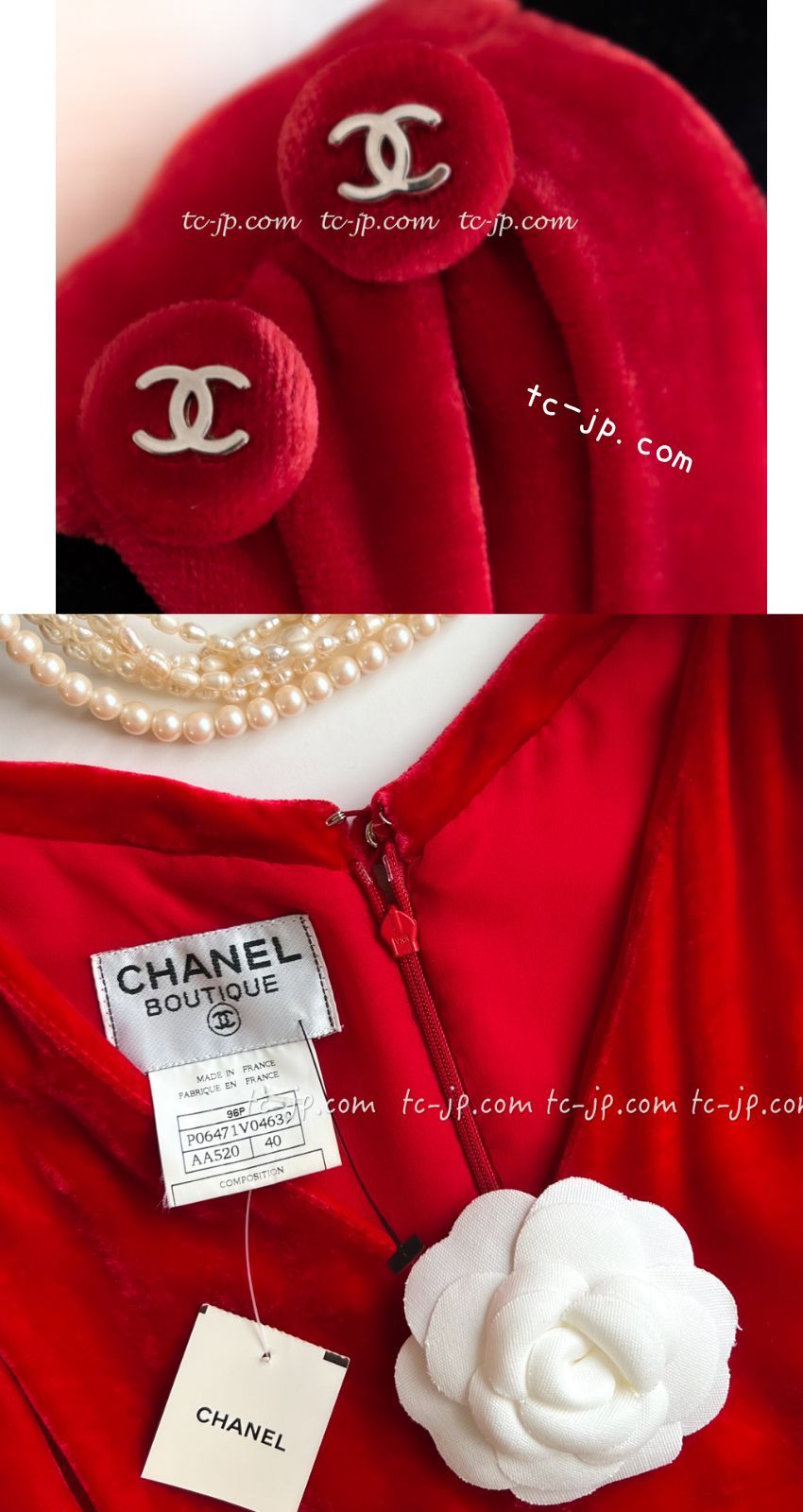 シャネル ドレス ワンピース CHANEL スーパーモデルのレッド