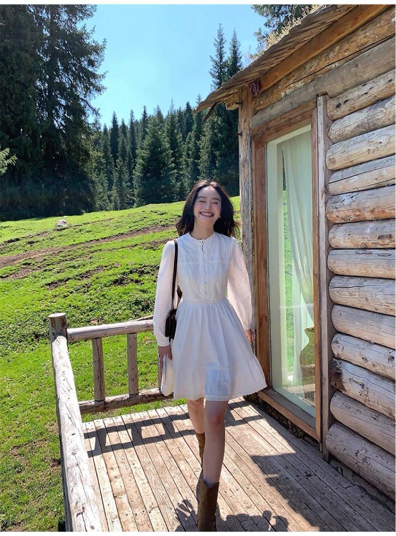 ひざ丈ワンピース夏秋用