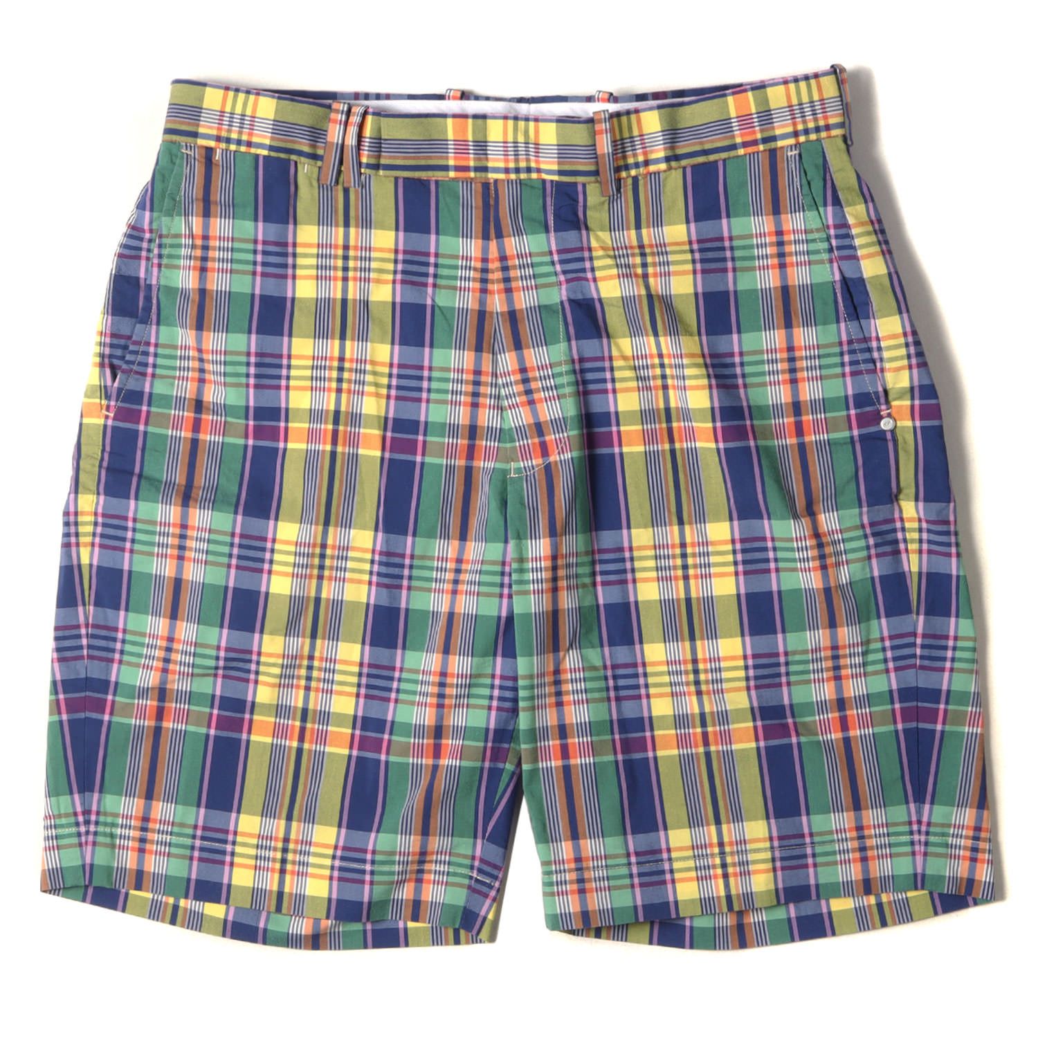美品 RALPH LAUREN ラルフローレン パンツ サイズ：30 マドラス チェック コットン ポリ ショート スラックスパンツ ショーツ RLX 19SS マルチカラー ボトムス ズボン ブランド アメリカン トラッド