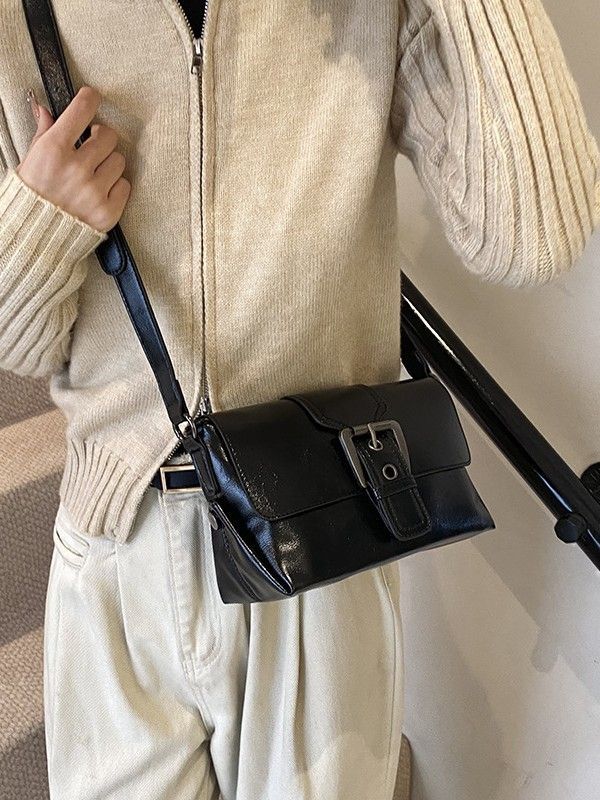 腋下 バッグ レディース レトロ風 ヴィンテージスタイル オイル