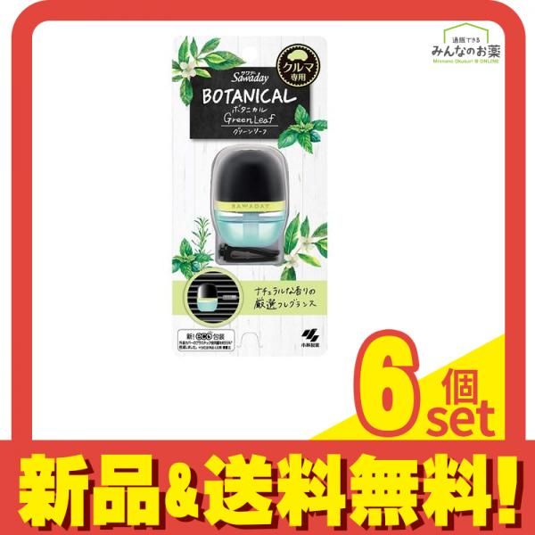 サワデー Sawadayクルマ専用クリップ BOTANICAL(ボタニカル) グリーンリーフ 6mL 6個セット まとめ売り