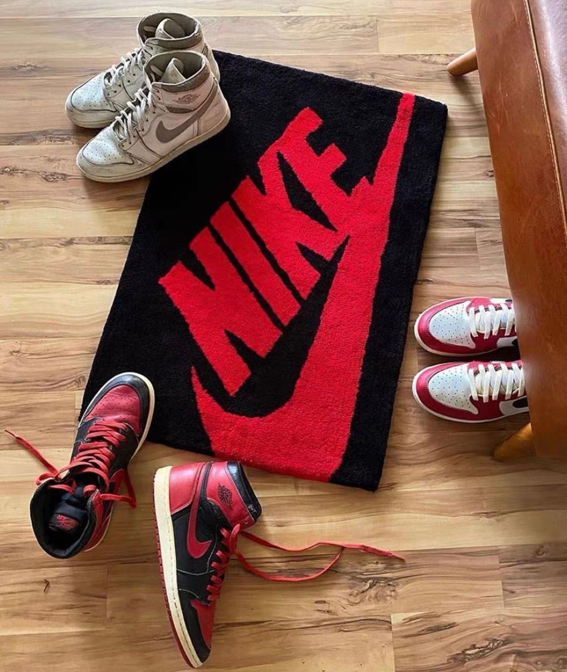 4色展開】 NIKE ナイキ ロゴ 絨毯 ラグ マット カーペット 90×54
