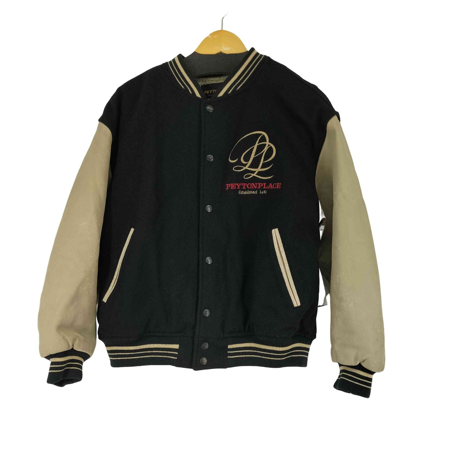 ユーズドフルギ USED古着  PEYTON PLACE 袖レザー スタジャン メンズ 表記無 