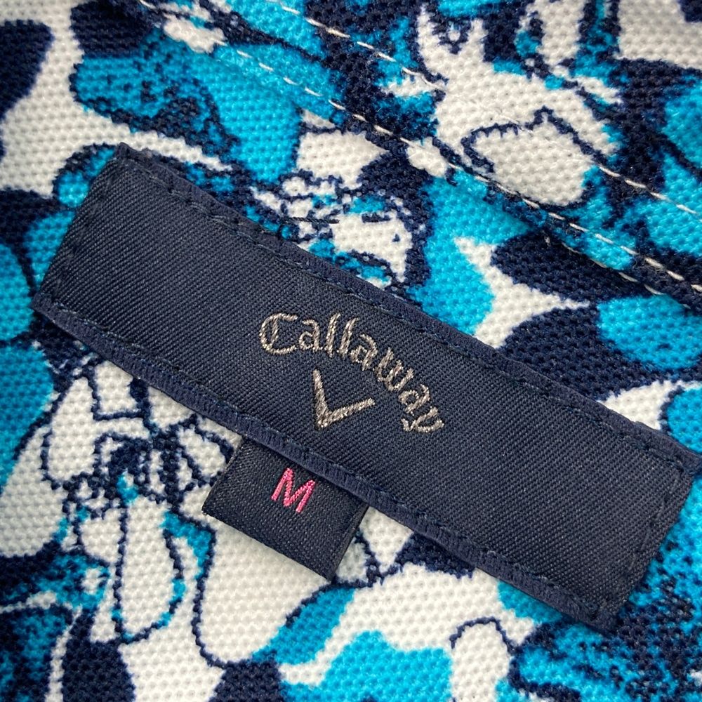 サイズ：M CALLAWAY キャロウェイ 半袖ワンピース 花柄 ブルー系