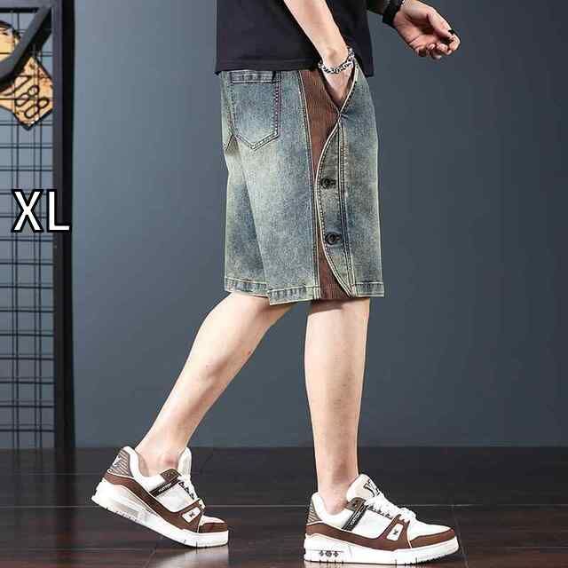 XL メンズ ファッション 服 男性用 オシャレ シンプル 大人 かっこいい ストリート アメリカン レトロ デニム パンツ 夏 パンツ ボタン パンツ