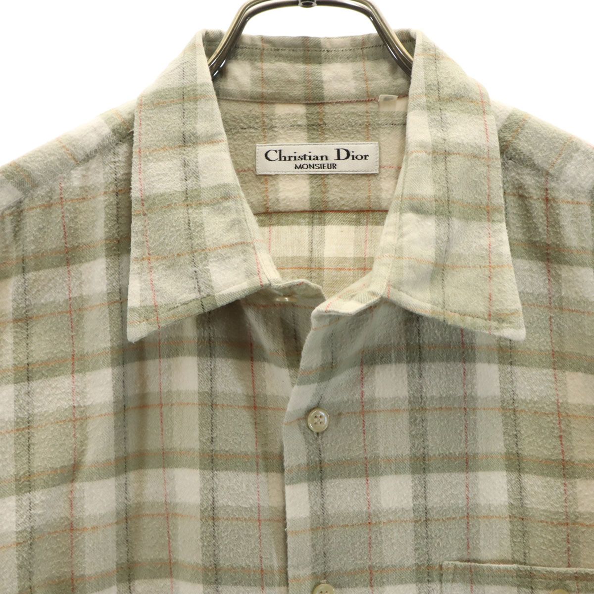 長袖 シャツ メンズ M 古着 チェック柄 CHRISTIAN ORANI Christian 