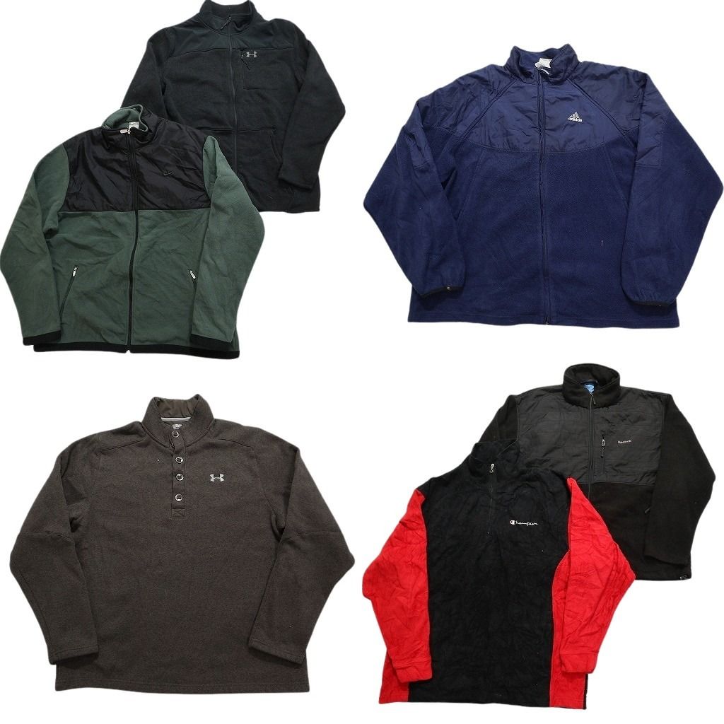 古着卸 スポーツブランドMIX フリース 6枚セット メンズ 2XL チャンピオン アディダス リーボック ナイキ 古着 NC2712