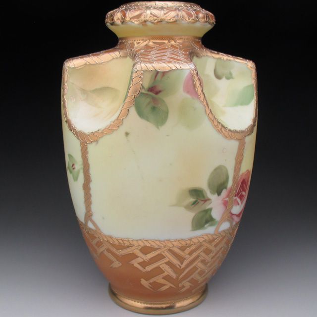 希少】オールドニッポン 雀図花紋 一陳盛り エナメル 花瓶 ピッチャー