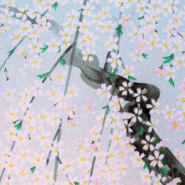 中島千波/夢殿の枝垂桜 1 中島千波 木版 夢殿の枝垂桜 中島千波【夢殿の