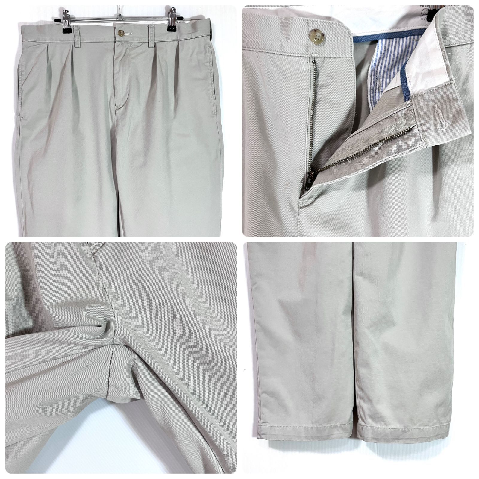  Polo by Ralph Lauren ポロラルフローレン W 34 L 30 ツータック チノパン クラシックフィット ライトベージュ CLASSIC FIT 厚手 コットン ワイドパンツ メンズ ボトムス ポロチノ 超ゴールデンサイズ p チノパン パンツ